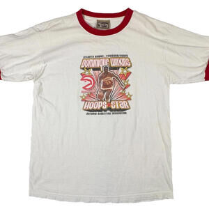 Vintage NBA Hardwood Classics T-Shirt Mens Dominique Wilkins Large White/Red